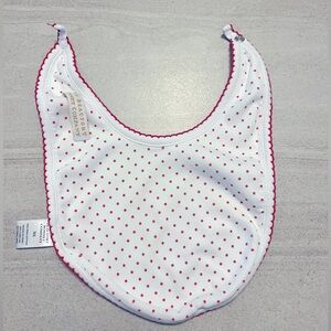 TBBC Red Polka Dot Scalloped Edge Bib